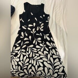 Elegant Black and White Floral Dress